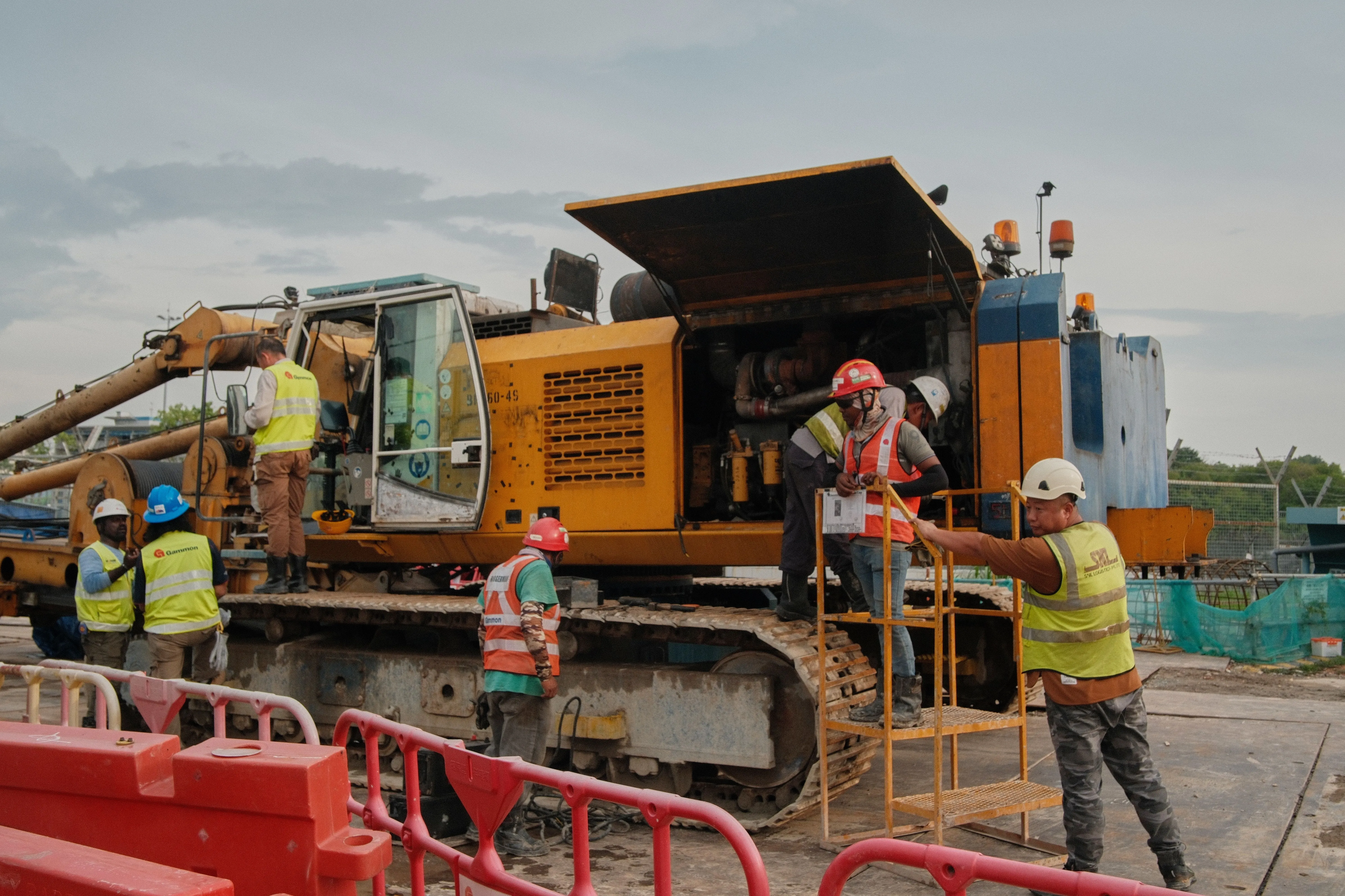Construction crew working on site