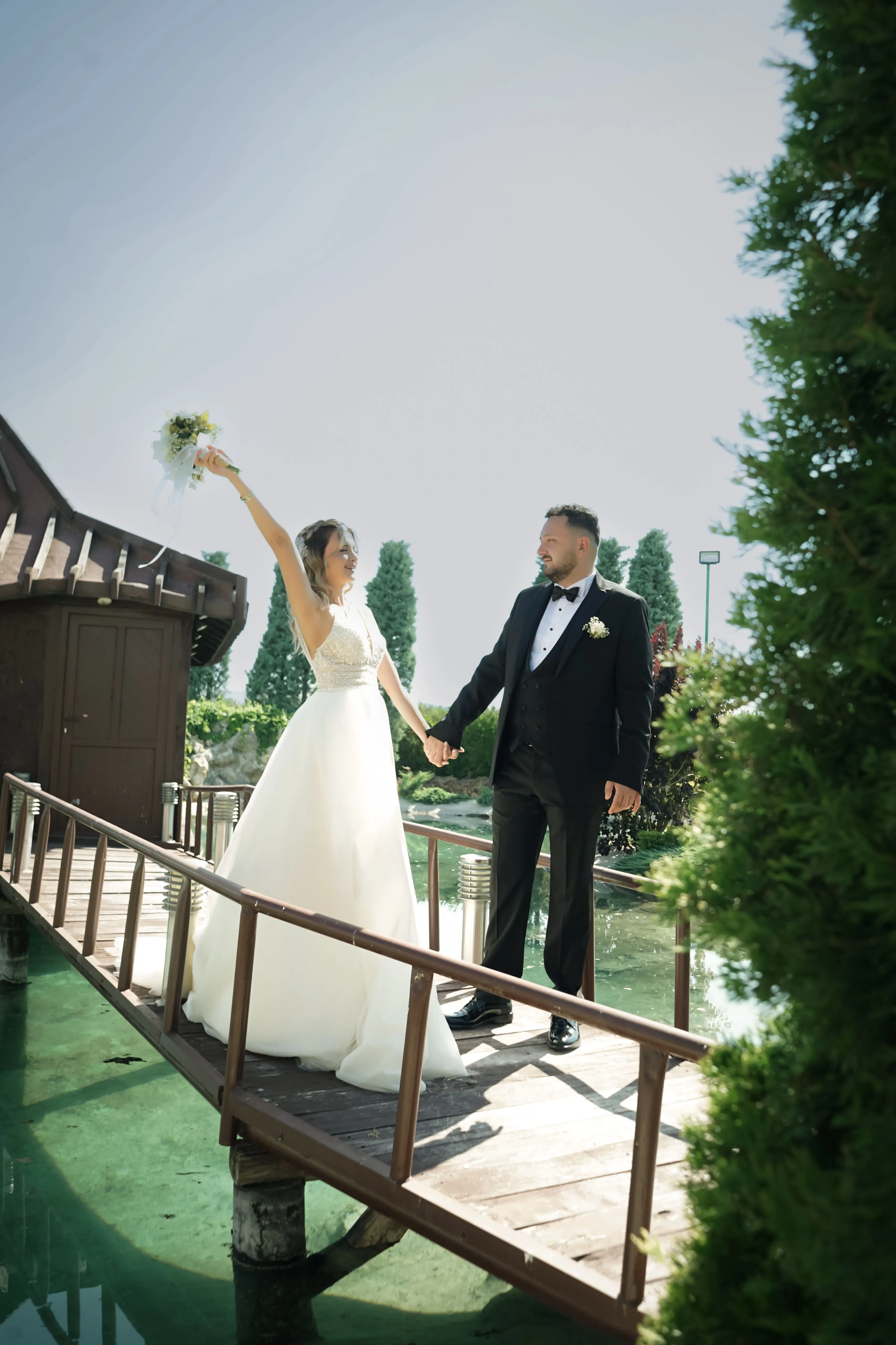 Guests celebrating at a wedding reception